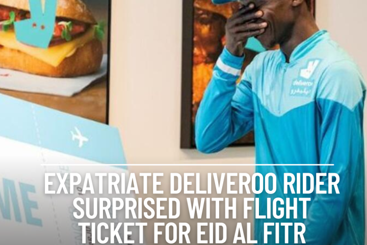 Bakary Jarju, an expatriate working as a Deliveroo rider, was overtaken with emotion after receiving a surprise.