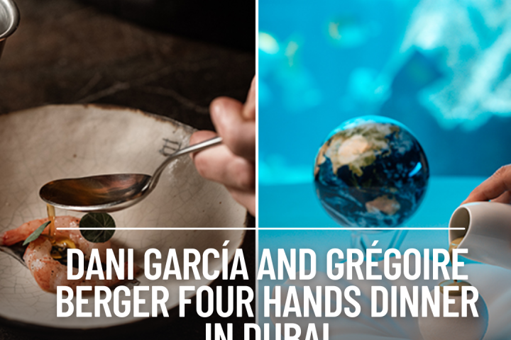 Dani García and Grégoire Berger are collaborating on a gourmet event named "Where Fire Meets Water" at Smoked Room in Dubai.